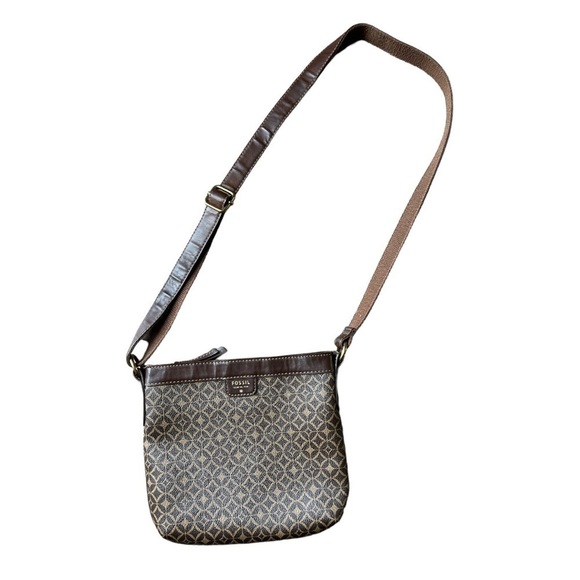 Fossil Issue Number 1954 Women’s Brown and Tan Crossbody Adjustable Strap Purse - Picture 2 of 11
